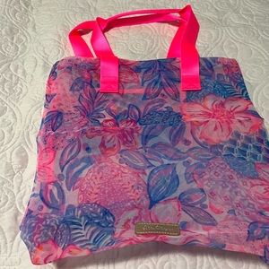 Lilly Pulitzer sheer beach bag/shopper bag.